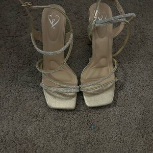 Elegant Gold Strappy Heels